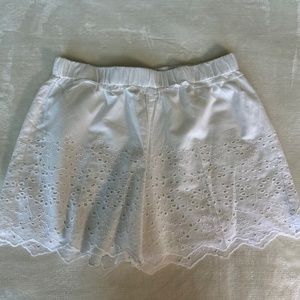 Sophie Rue Womens White Eyelet Lace Shorts Size XL